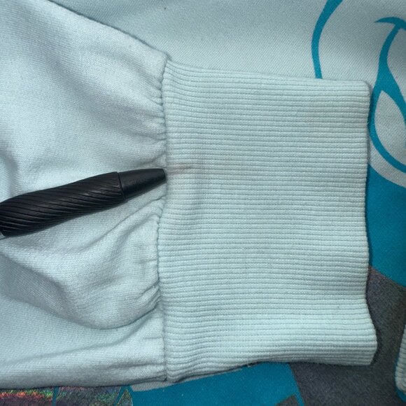 Disneyland Mickey Mouse Pullover Sweatshirt Size S Light Blue Metallic Details - Picture 7 of 7